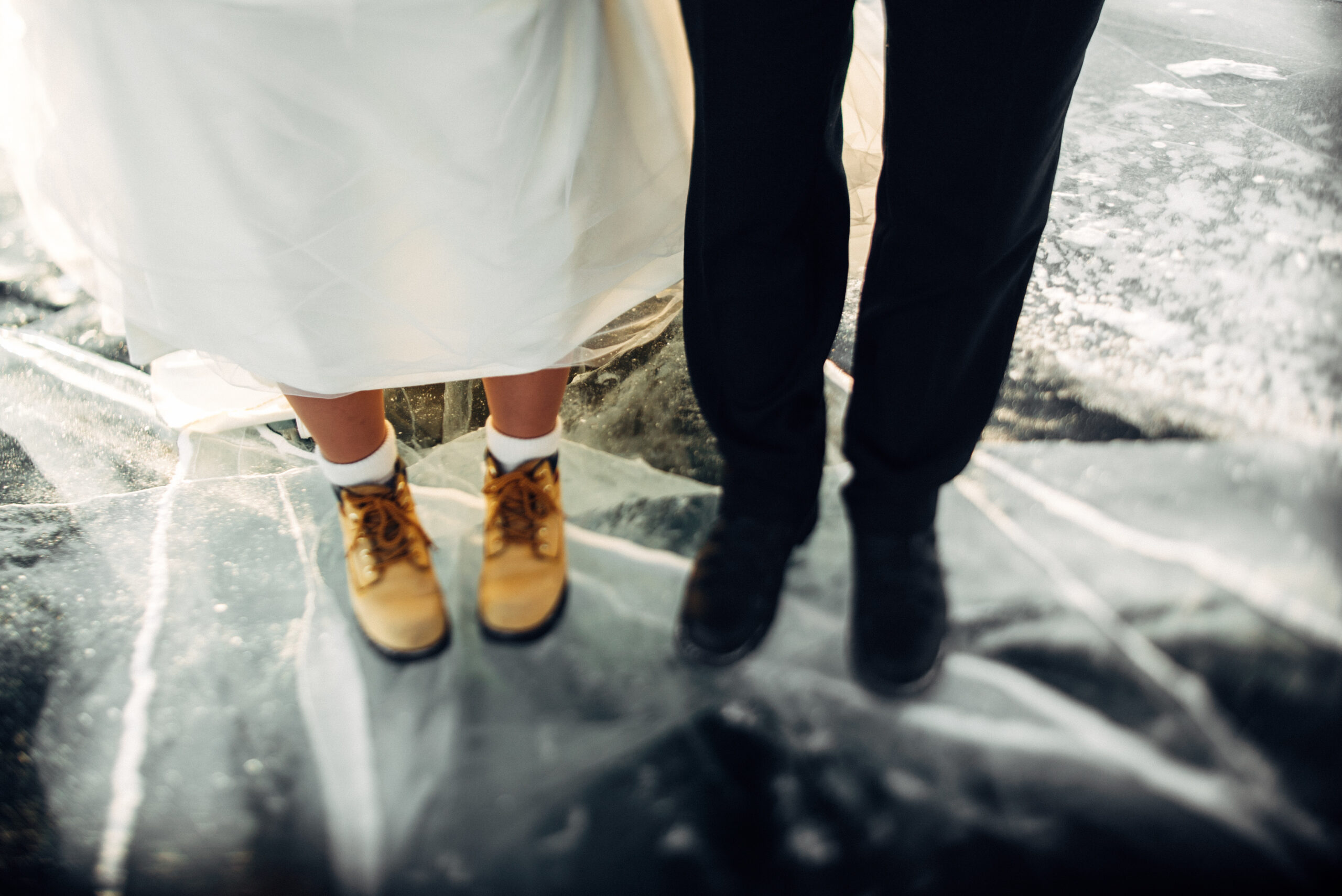 A couple close together during their wedding ceremony