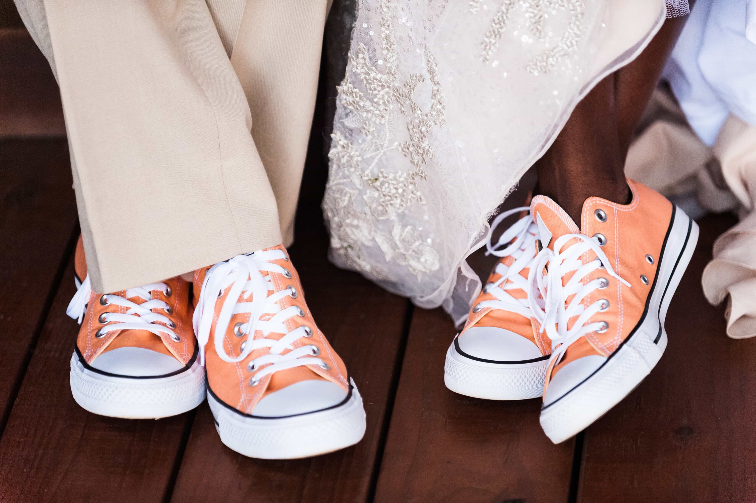 Matching wedding shoes — a couple ready to be legally married
