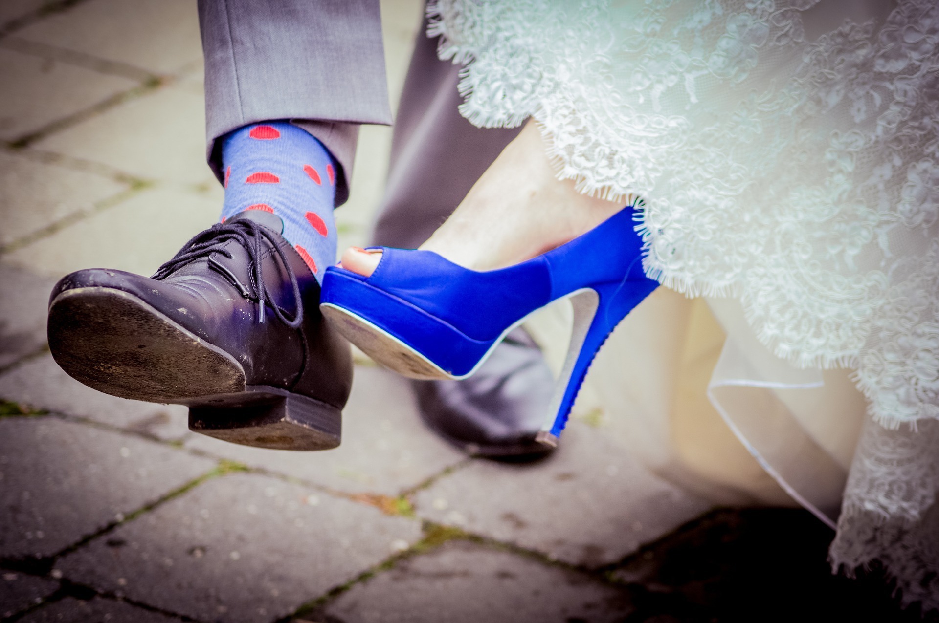 A pair of classic wedding shoes
